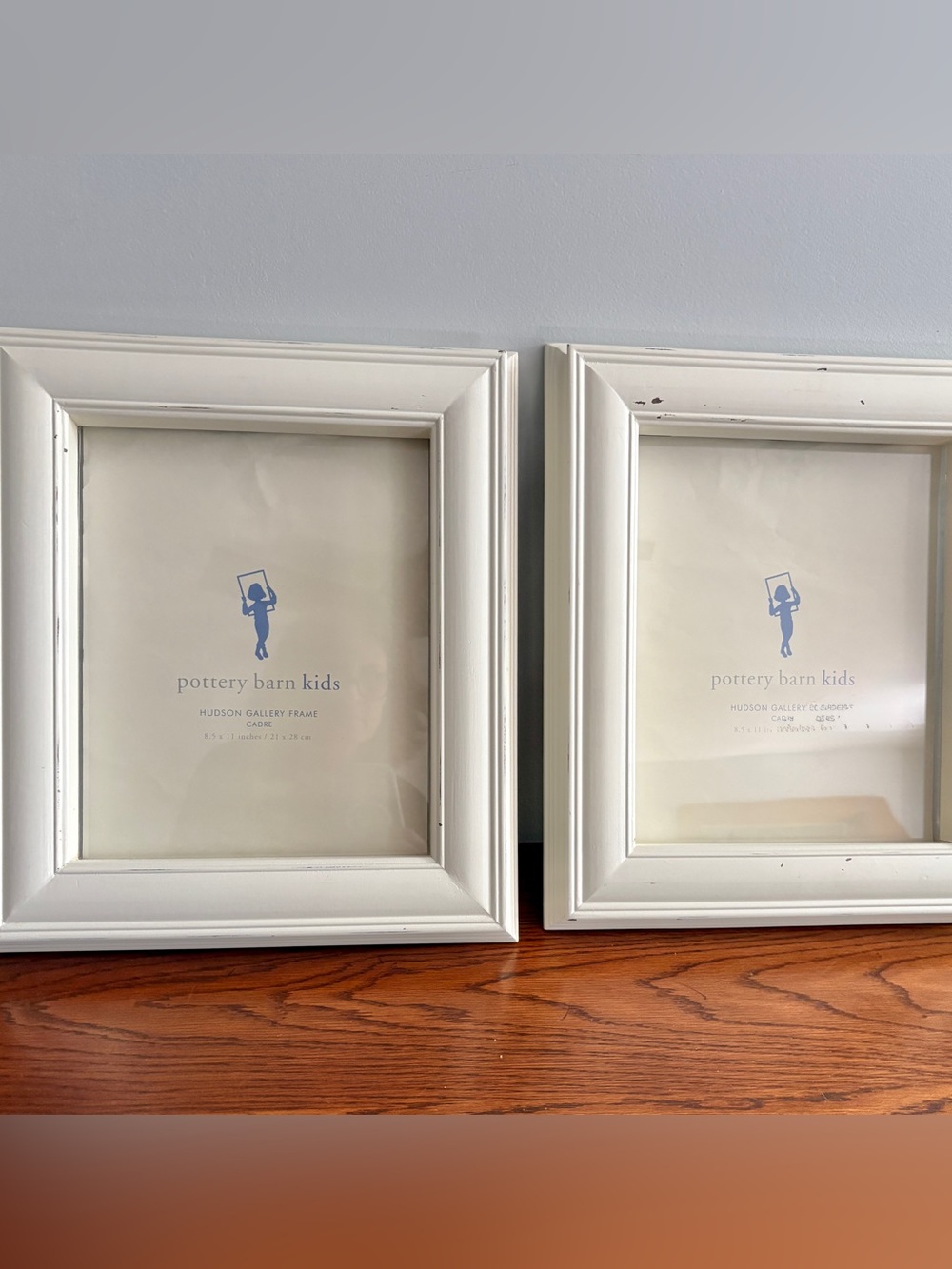 Pottery Barn Kids Cream Gallery Wood Picture Frames - Pair